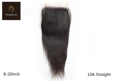 China 8-20 inches 4 by 4 Remy Human Hair Closure Tight And Neat for sale