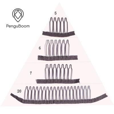 Chine La perruque beige noire de Brown foncé usine 20 peignes de chapeau de perruque de prolongements de dents à vendre