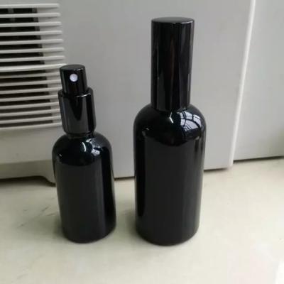 China Luftlose GlasPumpflasche-feiner Nebel-Sprüher-Schwarz-Zerstäuber zu verkaufen