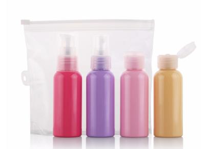 China 4 in 1 20ml 30ml Travel Bottle Set Colorful Plastic Cosmetic Makeup Bottle for sale