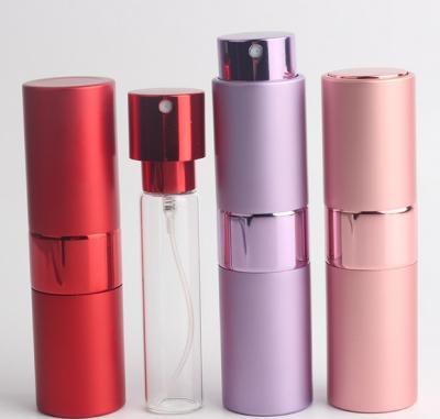 China Cylinder Shape Travel Perfume Atomiser 5ml Aluminum  With Pump Sprayer for sale