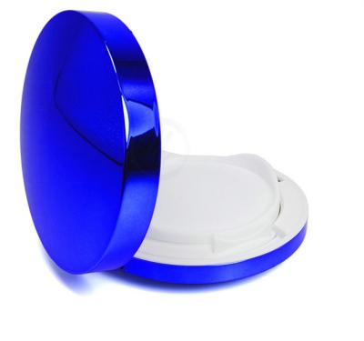 China Caso plástico del maquillaje del polvo del borde de los envases del amortiguador compacto cosmético azul del BB/cc en venta