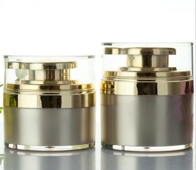 China Luxury Shiny Gold Empty Plastic Cosmetics Cream Jars 15g 30g 50g for sale