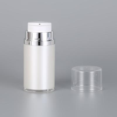 China 50ml 80ml Acrylic Lotion Airless Bottle Pearlescent White Color for sale