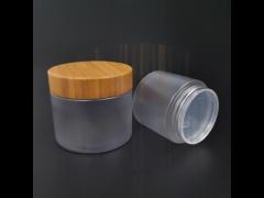 100g Leakproof PP Cosmetic Jar Containers With Bamboo Cover
