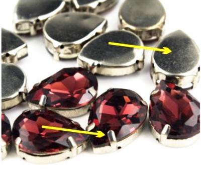 China Pear Shaped Sew-On Jewel With Setting; Sew-on Stones for Bridal Dress; Sew-On Jewels for Garments for sale