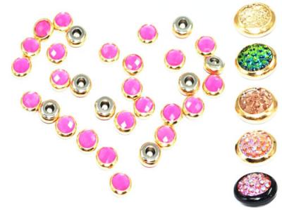 China 9.5mm Rhinestone Rivets with Colored Resin Stone Embellished; Diamond Rivets Trims for Leather for sale