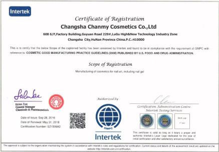 INTERTEK - Changsha Chanmy Cosmetics Co., Ltd