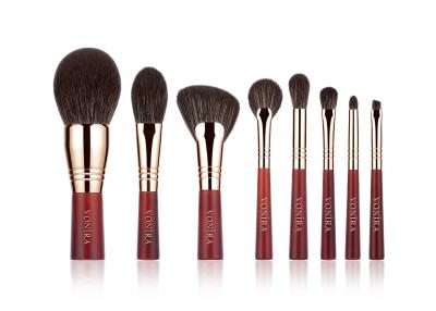 China Vonira Beauty Red Rosy Color Essential Travel Brush Set 100%  Vegan Cruelty Free 8 Piece Mini Face Eye Makeup Brush Kit for sale
