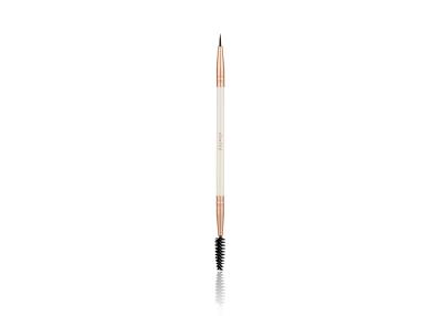 China Vonira Beauty Dual Eyeliner Mascara Makeup Brush Double Ended With Aluminum Ferrule Birch Wooden Handle for sale