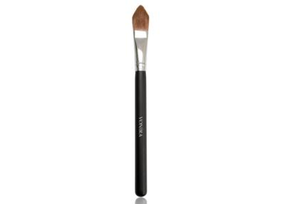 China Cruelty Free Medium Size pointed Foundation Makeup Brush With Black Wood Handle for sale