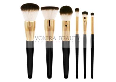China Classic Goat Hair Makeup Brush Set Three Tone Natural Hair Makeup Brushes With Gold Ferrules for sale