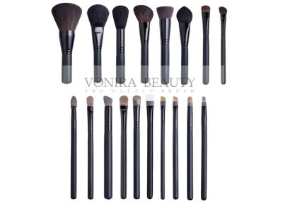 China Affordable Animal Hair Makeup Brushes With Black Matte Wooden Handle for sale