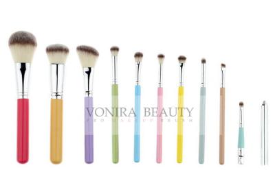 China 100% Vegan And Cruelty Free Synthetic Face Brush With Colorful Handles for sale