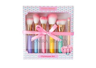 China Christmas Gift Cosmetic Cute Makeup Brushes With Lovely Pink Soft Hairs for sale