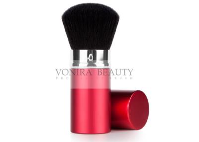 China Travel Type Red Retractable Individual Makeup Brushes Natural Hair for sale