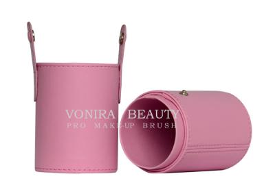 China Hot Sell Makeup Brush Cylinder Storage Holder PU Leather Portable for sale