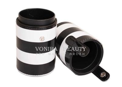 China Leather Holder Makeup Brush Bag Travel Jar Cup / Makeup Travel Case for sale