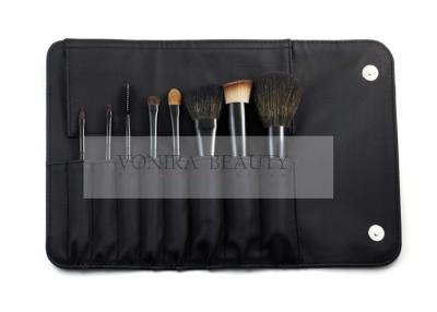 China 8PCS Travel Makeup Brush Set / Cosmetic Brush Kit With Black Roll Pouch for sale