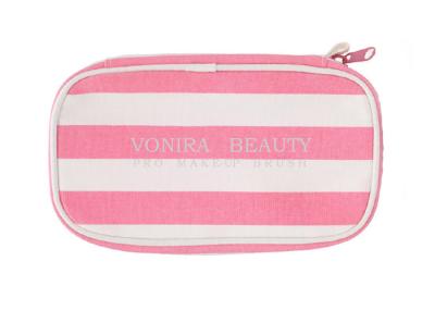 China Stripe Makeup Brush Bag Pencil Case Traveler Accessory Pouch Purse Cosmetic Storage Student Stationery Zipper Wallet for sale