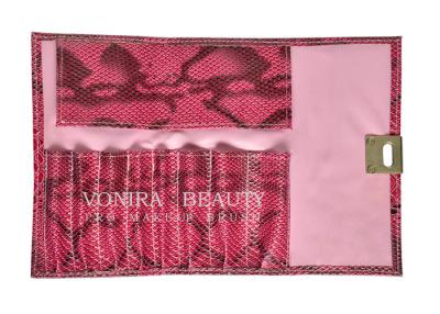 中国 スネーク スキンの革8スロット構造のブラシ ロール袋の美の化粧品用具の便利な袋 販売のため