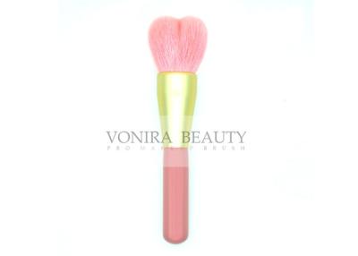 China Cute Pink Heart Shape Powder / Blush Makeup Brush With Nature Goat Hair for sale