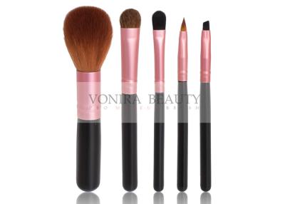 China 5 PCS Promotional All Line Makeup Brush Gift Set With Rose Gold Ferrule for sale