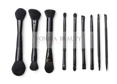 China 9 Pcs Cosmetic Double Ended Makeup Brush With Synthetic Hair for sale