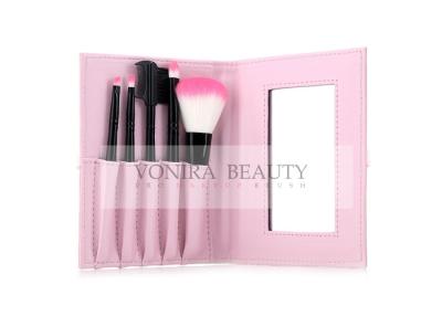 China Black Travelling Size Foundation Hair Brush Beautiful Pink Brush Case And Mirror for sale