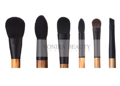 China Custom 6 Piece Private Label Makeup Brushes Set High end Animal Hair Natural Wood Handle for sale