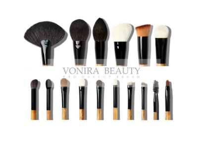 China Super Soft 16Pcs Natural Animal Hair Makeup Brushes Set With Wood Handle for sale