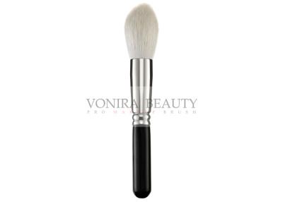 China Specialist Natural Goat Hair Powder Brush , Professional Makeup Brush With Black Wood Handle for sale