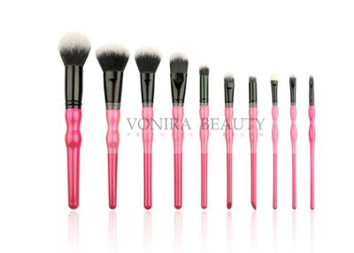 China New Trending 10PCS Makeup Brush Set With Wooden Gourd Shaped Handle And Synthetic Hair for sale
