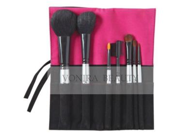 China 7 PCS Daily Use Cosmetic Brush Set With Black , Pink Cloth Case for sale