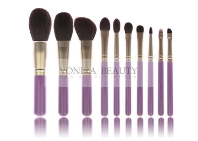China Hot Synthetic Fiber Makeup Brush Collection With Stylish Lavender Wood Handle for sale