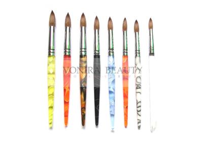 China Salon Edition Pointed Kolinsky Nail Brushes Acrylic Handle / Nail Paint Brush Colorful for sale