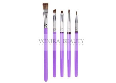 China 5Pcs Decorating Brush Set With Purple Slim Handle Art Painting Brush Collection For Food for sale