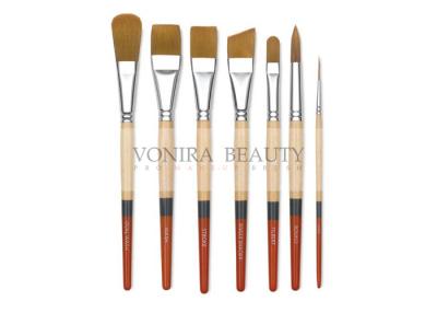 China 7Pcs Golden Taklon Art Body Paint Brushes Watercolor Acrylic Oil Paint Brushes for sale
