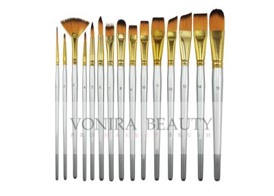 China 15 Synthetic Short Handle Art Body Paint Brushes for Acrylic , Oil  Gouache  & Face Painting for sale