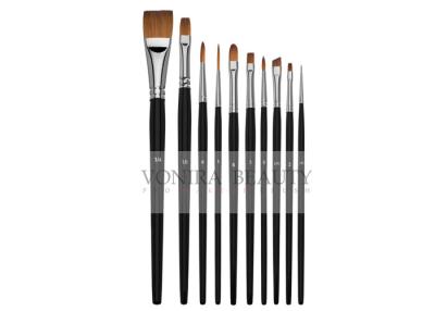 China Watercolor Acrylic Paint Brushes Set 10 Synthetic Sable Artist Paint Brushes Short Handle for sale