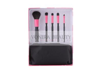 China Rosa de la moda de 5 PCS y regalo básico negro fijados con un bolso negro del maquillaje en venta
