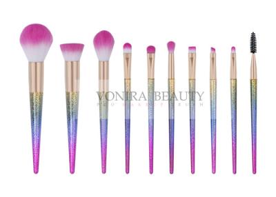 China Customized 10pcs Professional Makeup Brush Set With Gradient Color Handle for sale
