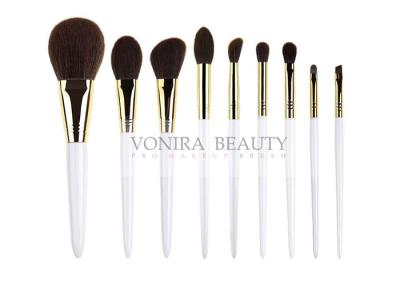 China Essential Dazzling Synthetic Makeup Brush Pearl White Handle Brushes for sale