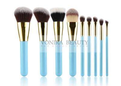 China 9PCS New  Facial Mass Level Makeup Brushes Blue Cosmetics Applicator for sale