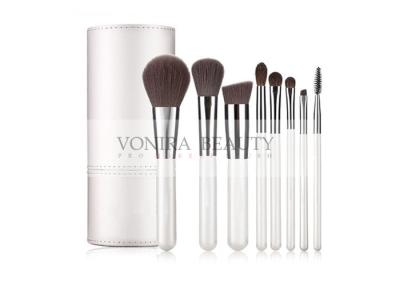 China 8PCS Spotlessly White Mass Level Makeup Brushes With White Tubby Case for sale