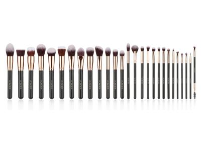 China Vegan Synthetic Hair Makeup Brushes 27Pcs With Forest Wood Handle for sale