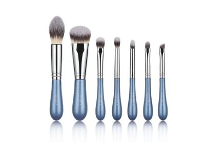 China 7 Piece Makeup Brush Travel Set With Eggplant Shape Handle for sale