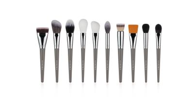 China Private Label New 10pcs Grey Handle Makeup Brushes Set for sale