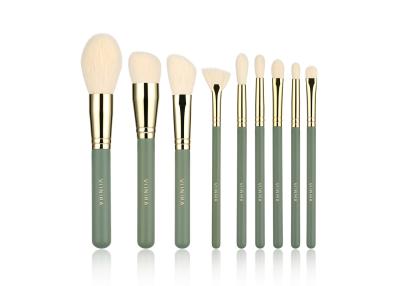 China Vonira Beauty 9PCS Green Synthetic Fibre Makeup Brush Set Brochas Maquillaje Makeup Brushes for sale