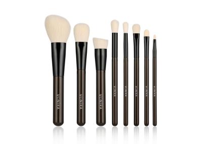 China Vegan Synthetic Makeup Brushes Set Private Label 8PCS Black Cosmetic Brush Kit for sale